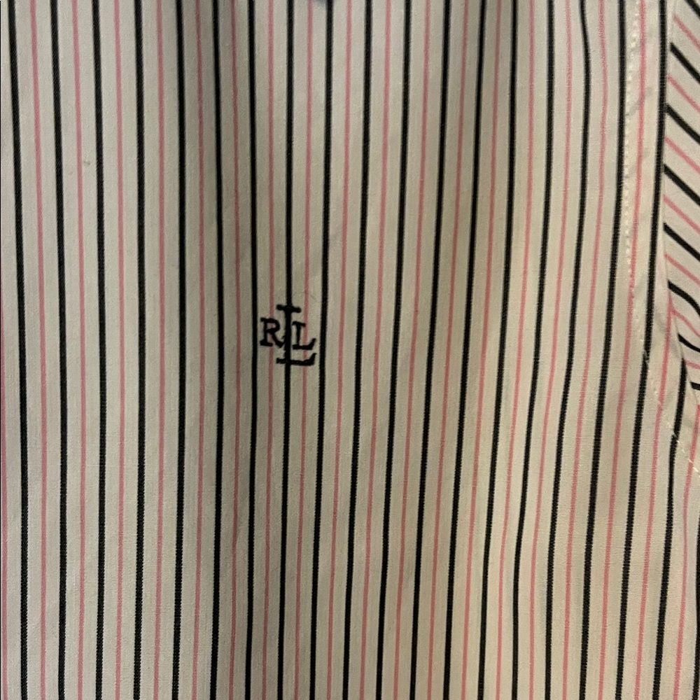 Lauren Ralph Lauren Black and White Striped Shirt - Picture 5 of 8